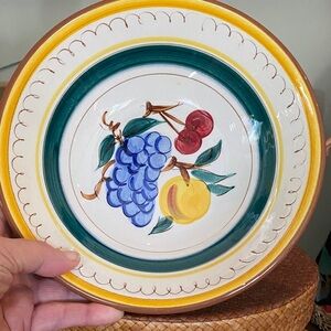 Vintage Stangl Pottery Hand painted Fruit on a Pottery Vegetable Serving Bowl
